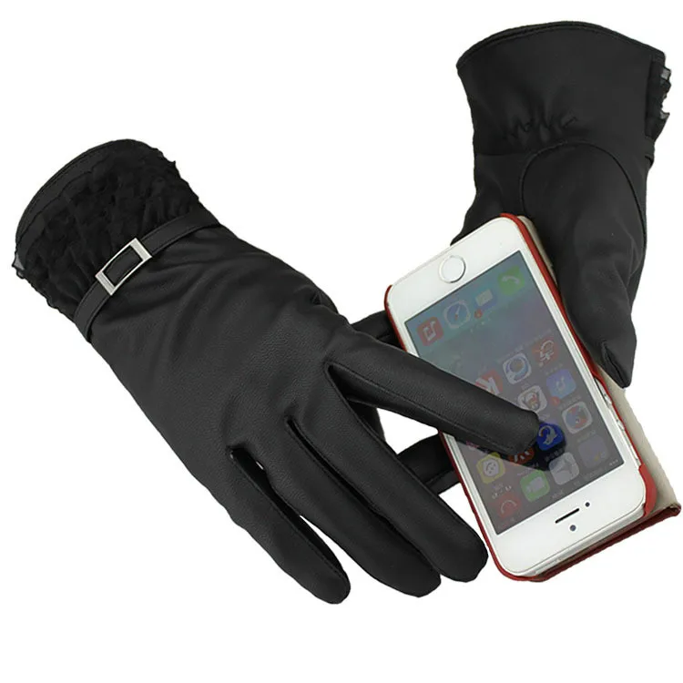 Для женщин может коснуться кружева моделирование кожа Перчатки MS touch Перчатки Велоспорт Бег лыжные перчатки