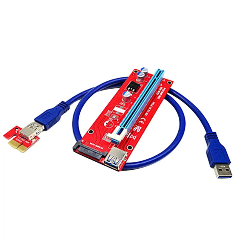 USB3.0 PCI-E PCI Express 1X к 16X адаптер Riser Card, добыча посвященный Графика Расширение карты кабель с SATA Мощность слот Con