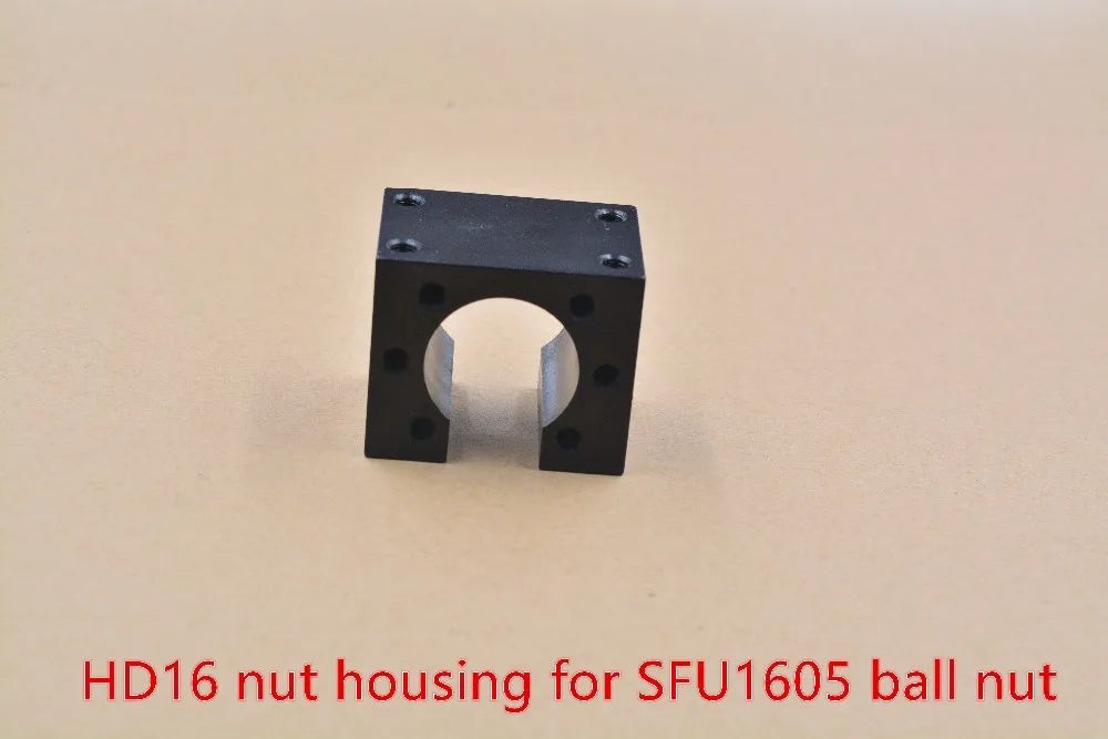HD16 SFU1605 ball screw nut housing black aluminium for 1605 16mm ball