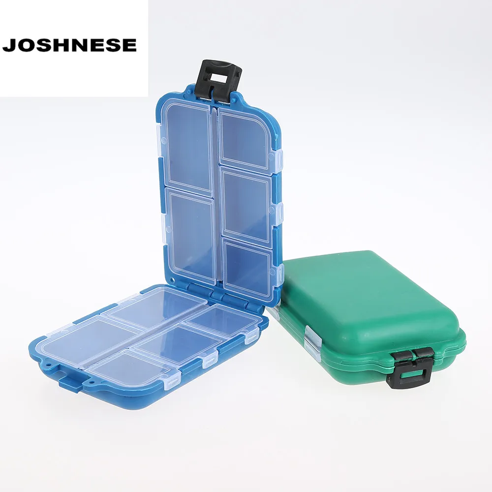 

1pc 9.5 x 6 x 3cm 10 Compartments Fly Fishing Lure Box Spoon Hook Bait Tackle Box Storage Case Holder Fishing Accessories