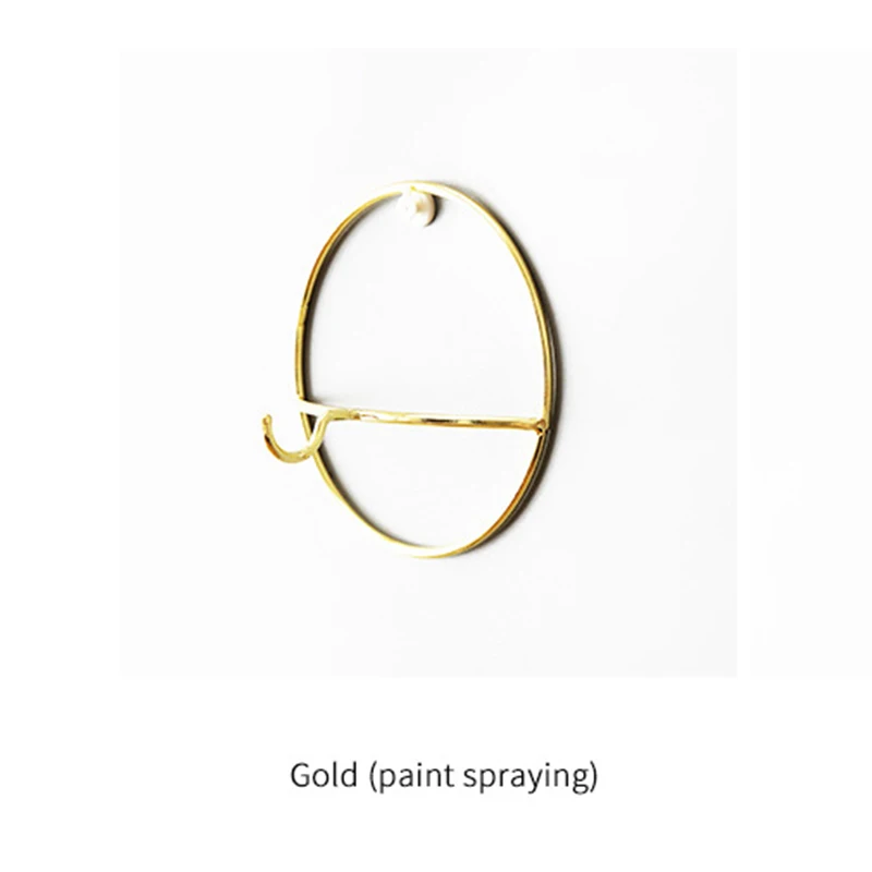Скандинавском стиле геометрическая форма Золотой Железный художественный крючок для хранения минималистичный настенный держатель ключа аксессуары для украшения дома вешалка на стену - Цвет: Gold