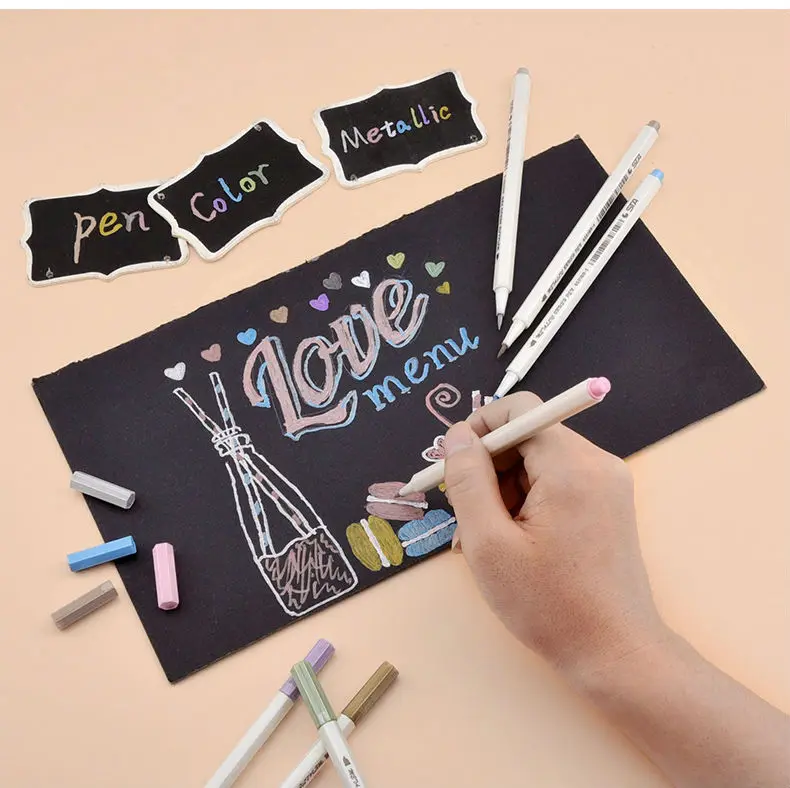 10 цветов художественная маркер ручка металлический маркер ручка для поделок, скрапбукинга мягкая ручка подарки для канцелярские творческие принадлежности для художника