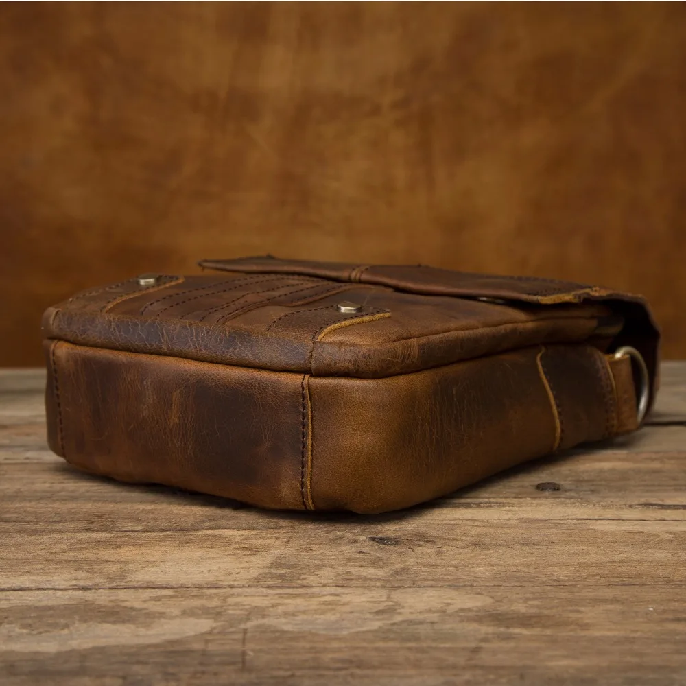 Quality Leather Male Casual Design Shoulder Messenger bag Cowhide Fashion Cross-body Bag 8