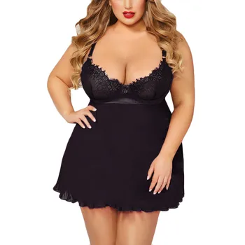 

MIARHB Plus Size Pijamas Ladies for women Sexy pyjamas Sleepwear Strapless Seamless Set Lace Lingerie G-String Underwear femme