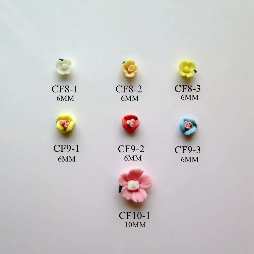 CF8-10 30 шт милые 6 мм/10 мм керамические цветочные формы персик-цветок украшения для ногтей ручной работы Керамические цветы