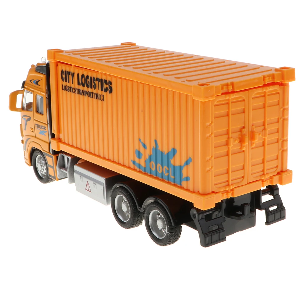 1:18 Scale Diecast Container Truck Construction Vehicle Car Model Toy