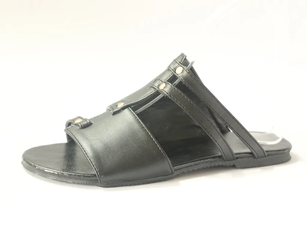 Summerretro женские с открытым носком, на плоской подошве; кожаные туфли в римском стиле женская обувь для мужчин пляжные шлёпанцы для женщин# g30US
