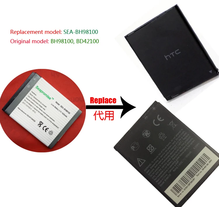

2018 newest wholesale 5pcs lot mobile phoe battery BH98100 for HTC Desire SV T326e,desire P T326H,Droid Incredible HD,Magni
