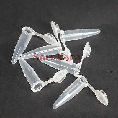 

LOT 1000 Scale line 0.5ml Laboratory Plastic Centrifuge tube V-bottom Vial Snap Cap For Sample Specimen