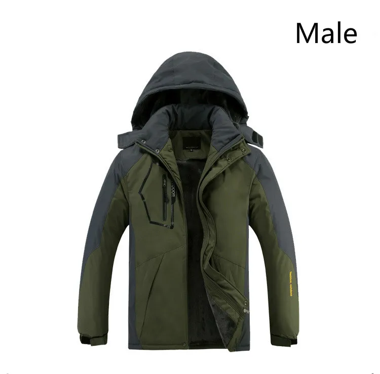 

Winter stormline men and women add fleece thickening outdoor coat windproof and rainproof plus-size mountaineering ski jacket