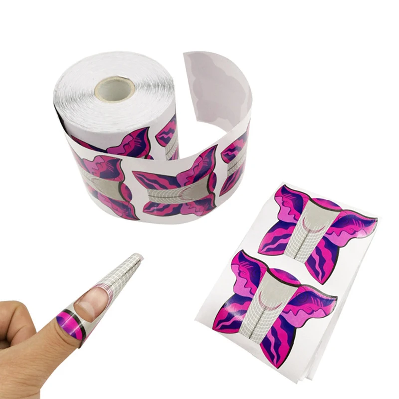 

Artificial Nail Forms Professional To Build Acrylic Curve Nail Extension Stickers French Manicure Art Extra Long Tools 100Pcs