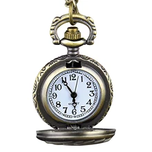 Практичные ретро бронза стимпанк кварцевые карманные часы цепь часы покерный узор