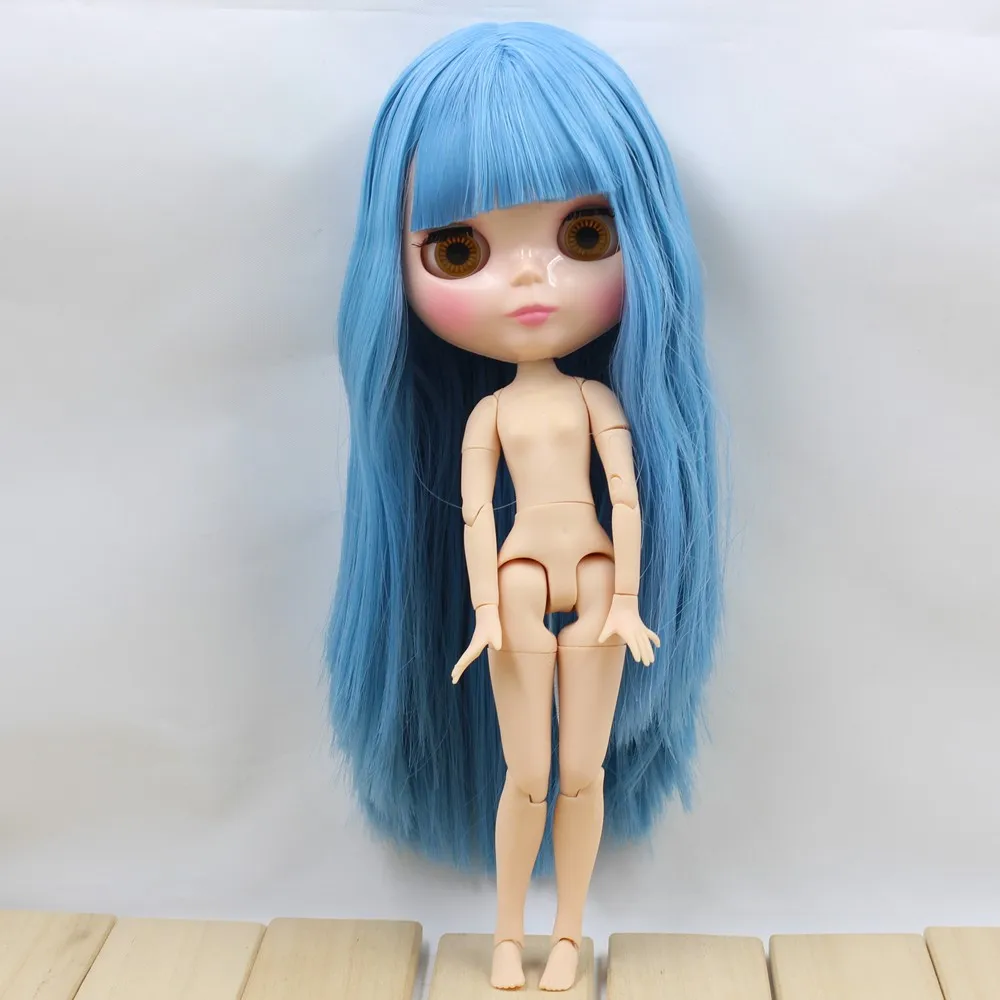 ICY factory шарнирная кукла blyth toy длинные прямые Голубые волосы azone шарнирная кукла 1/6 30 см голая кукла натуральная кожа - Цвет: joint nude doll