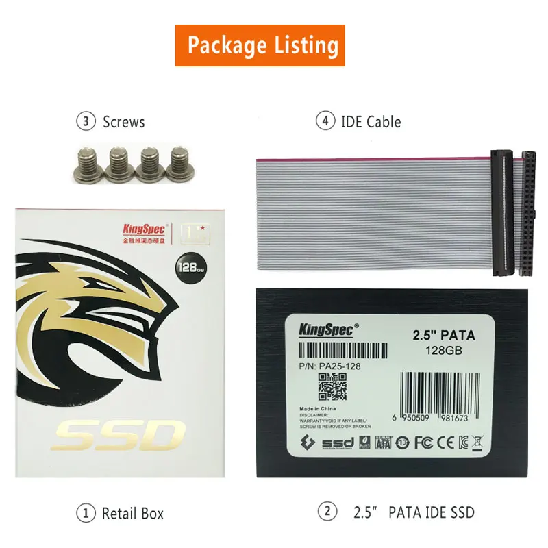 Kingspec 2 5 дюймовый твердотельный накопитель PATA 44pin IDE hd ssd 16 ГБ 32 64 Гб 128 4C TLC для