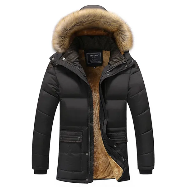 Зимние мужские пуховики и парки, ватные куртки, мужские повседневные пуховики, утолщенные пальто, теплая одежда, большие размеры 5, 6, 7XL - Цвет: Black