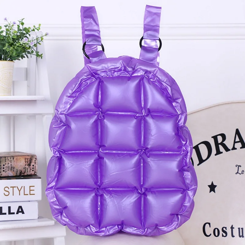 Модный надувной женский Желейный рюкзак, летняя Водонепроницаемая пляжная сумка из ПВХ конфет для девочек, дорожная школьная сумка с бриллиантами, сумка на плечо - Цвет: Purple