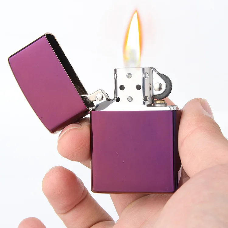 Metal lighter, purple ice plate high grade pure copper kerosene