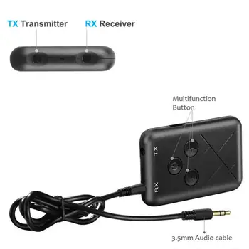 

2 in 1 Bluetooth Transmitter Wireless Stereo Music Receiver Adapter 3.5mm Audio USB Cable TV DVD MP3 PC