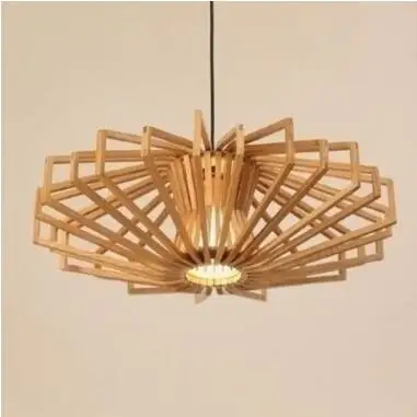 

Pendant Lights Japanese solid wood restaurant bedroom living room LED lamp creative personality big round diamond pend LU718111