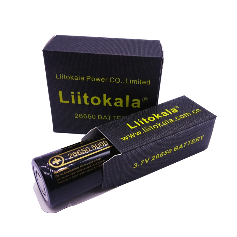 Liitokala Lii-50A 26650-50A 5000mAh 26650 Li-ion 3,7 v аккумуляторная батарея для фонарика 20A 3,6 V батареи питания