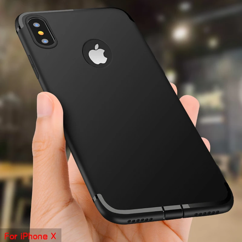 Для iPhone X 7 8 Plus Роскошный ультра тонкий матовый из ТПУ Мягкий силиконовый чехол