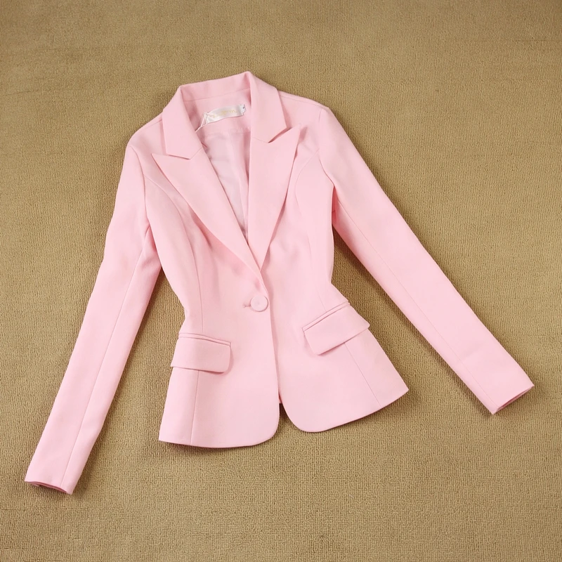 Womens pink suits blazer with pants two piece blazer woman's blazer suit set dress