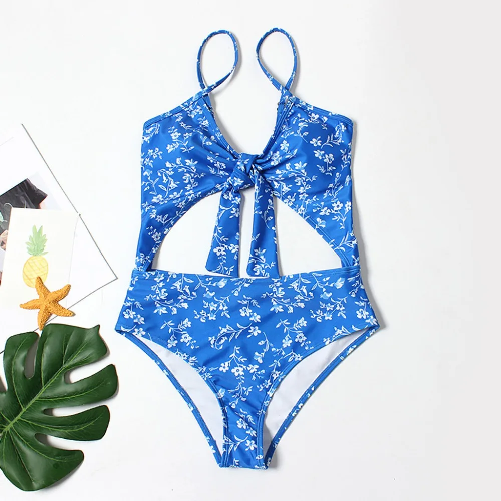 

Siamese Swimsuit Sexy cross strap print swimsuit one piece women sling womens swim wear summer costume de bain femme 15#
