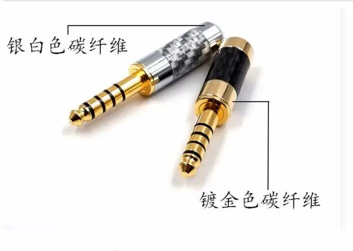 50pcs 4 4mm 5 pole Headphone connector Pin Plug Carbon Fiber Adapter For Sony NW WM1Z NW WM1A AMP Player 4