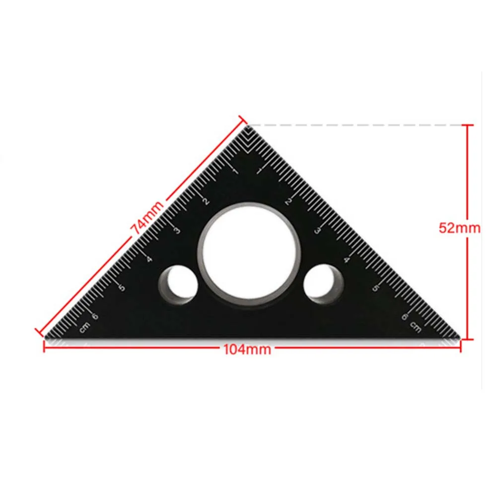 

45 Degree Aluminum Alloy Angle Ruler inch metric Triangle ruler Carpenter's Workshop Woodworking square Tool