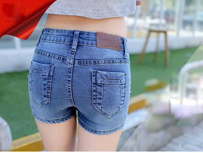 2019 Новый Для женщин Летняя джинсовая юбка шорты Повседневное тонкий средней талией Однобортный джинсовые короткие женские шорты джинсы