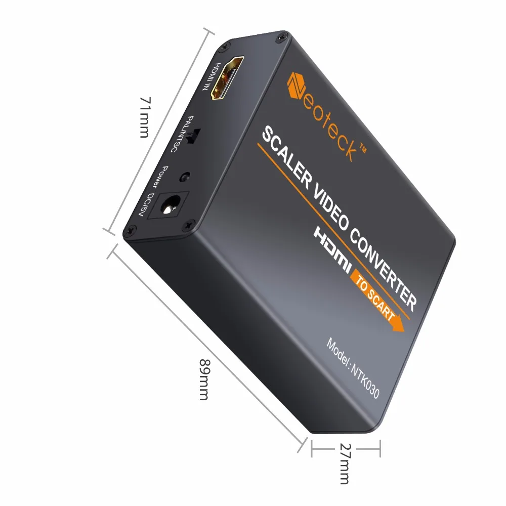Neoteck Alloy HDMI to SCART Converter 1080P Support NTSC and PAL TV Formats Video Audio Upscaler fo