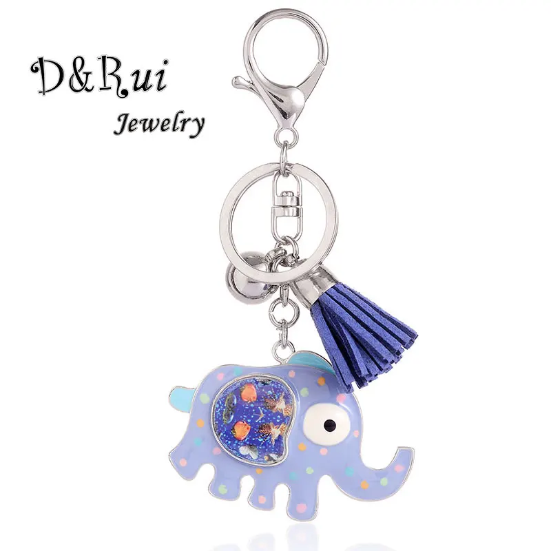 

Cute Color Elephant Key Chains Enamel Zinc Alloy Charm Animal Key Chain Ring Metal Pendant Jewelry for Women Girl Hot Sale