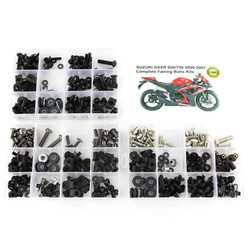 

For Suzuki GSXR600 GSXR750 GSX-R600 750 GSXR 600 750 2006 2007 Complete Full Fairing Bolts Kit Fairing Clips Screws Steel