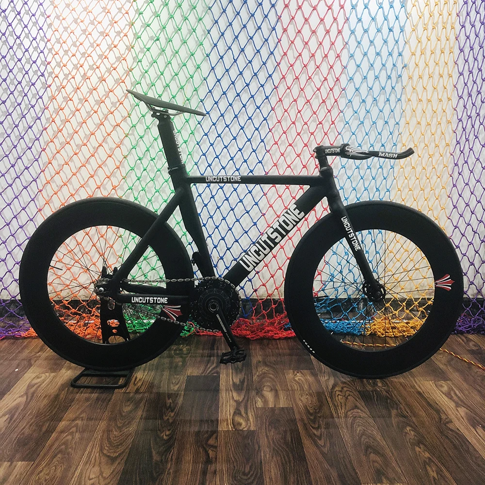 

Fixie Bike rame 58cm DIY 700C Muscular Aluminum alloy fixed gear Bike Track Bike Bicycle wiith 3 Spoke wheel rim