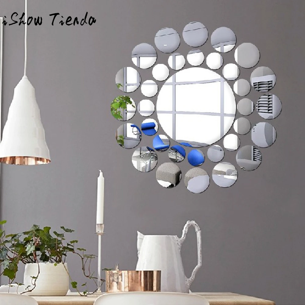 Fashion DIY Mirrors Wall Sticker Home Decoration Espejos