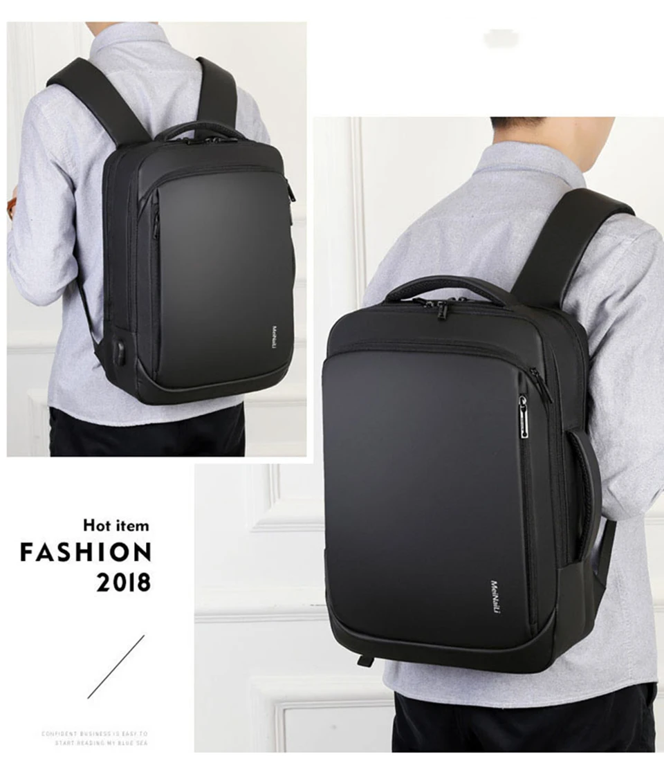 17 Inch Laptop Backpack 15.6 Mens Male Backpacks Business Notebook Mochila Waterproof Back Pack USB Charging Bags Travel Bagpack (18)