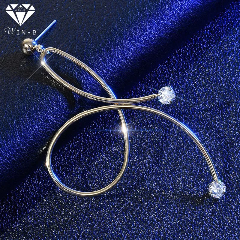 

WIN-B Fashion Simple style Temperament Geometry Drop Earrings Hollow Triangle Alloy Strip Dangle Earrings for Party Accessories