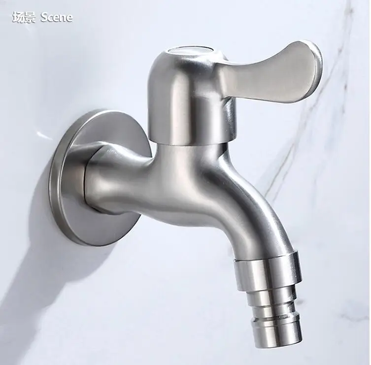 Wall Mount Bathroom Faucet 304 Stainless Steel Garden Toilet Bibcock