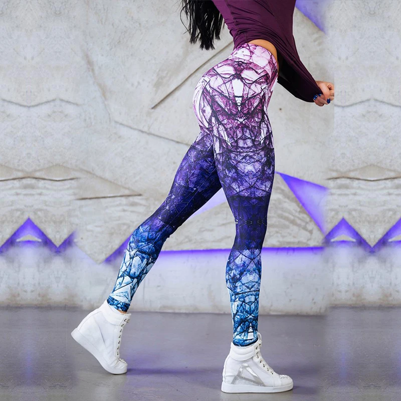 

3D Printed Legging Sample Women's Diamond Color Stitching Leggings Digital Print Pants Trousers Stretch gym Plus Size DropShip