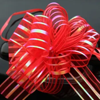 

10pcs High Quality Organza Pull Flower Ribbon Bow Gift Wrap Candy Box Accessories DIY Wedding Car decor Supplies Flower Ribbons