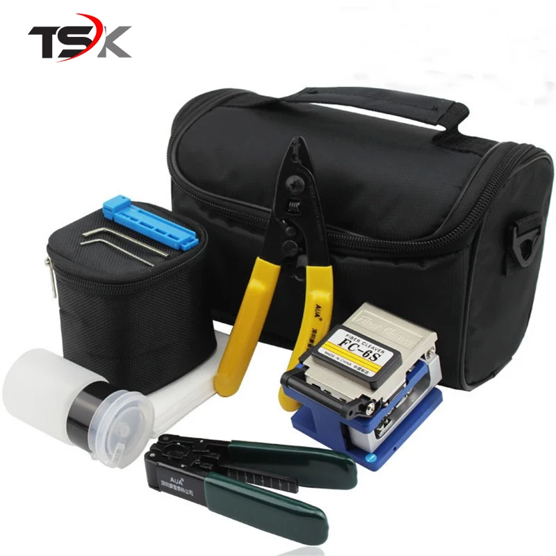 

Fiber Optic Set Of Tools FTTH Splice Fibre Stripper + FC-6S Fiber Cleaver And Tools Bag Kit