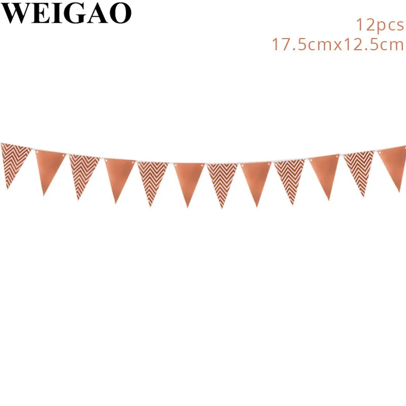 WEIGAO, 12 шт., полосатые баннеры, настенные подвесные гирлянды, для первого дня рождения, для девочек и мальчиков, вечерние, для душа, для детей, 1, 2, 3, банты, флаг