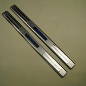 

LED Stainless steel Door Sill Scuff Plate panel kick step protector threshold For Fiat 500 2010-2015