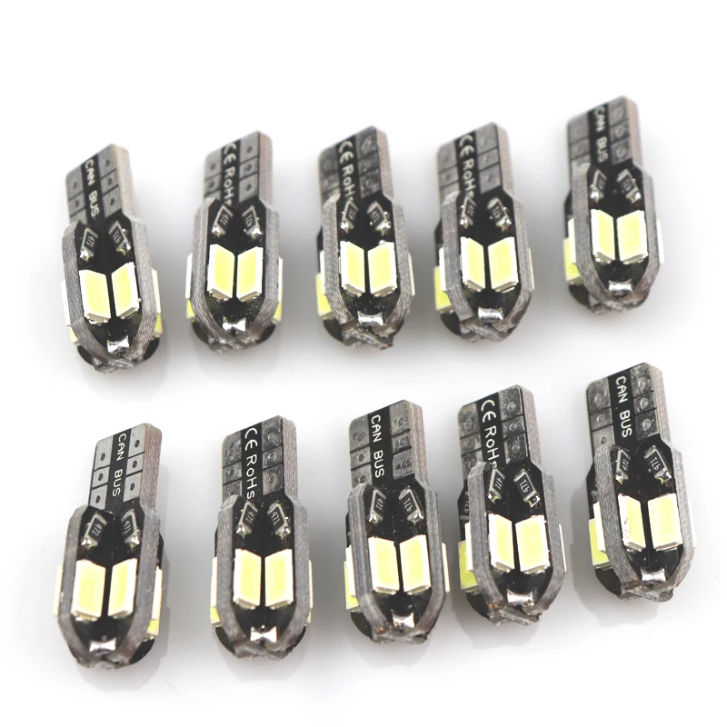 

10pcs T10 8 SMD 5630 LED Canbus Auto Parking Lights W5W 194 5730 LED License Plate Lamp Car Wedge Tail Side Bulbs Reading Lamps