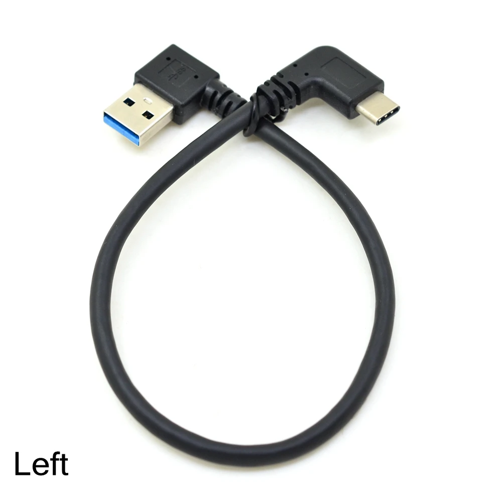 USB C 케이블, USB 3.0 A to USB C타입, 좌우 각도 데이터 동기화 및 충전 코드, USB-C 컨버터 어댑터, 이중 각도, 90 도