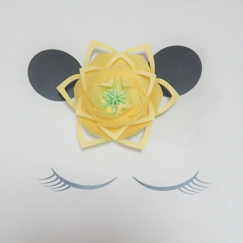 

2018 Cat DIY Half Made Giant Paper Flowers cute Cat Theme Party Birthday Dessert Table Baby Nursery Video flores artificiais