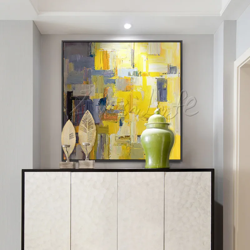 Hand painted canvas oil paintings Cheap large modern abstract cuadros Home decor Canvas quadro ...