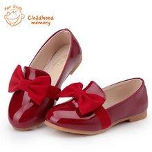 Baby girl shoes spring 2016 new solid bright leather Hoof Heels Korean Baby Girls Princess Shoes 26-36