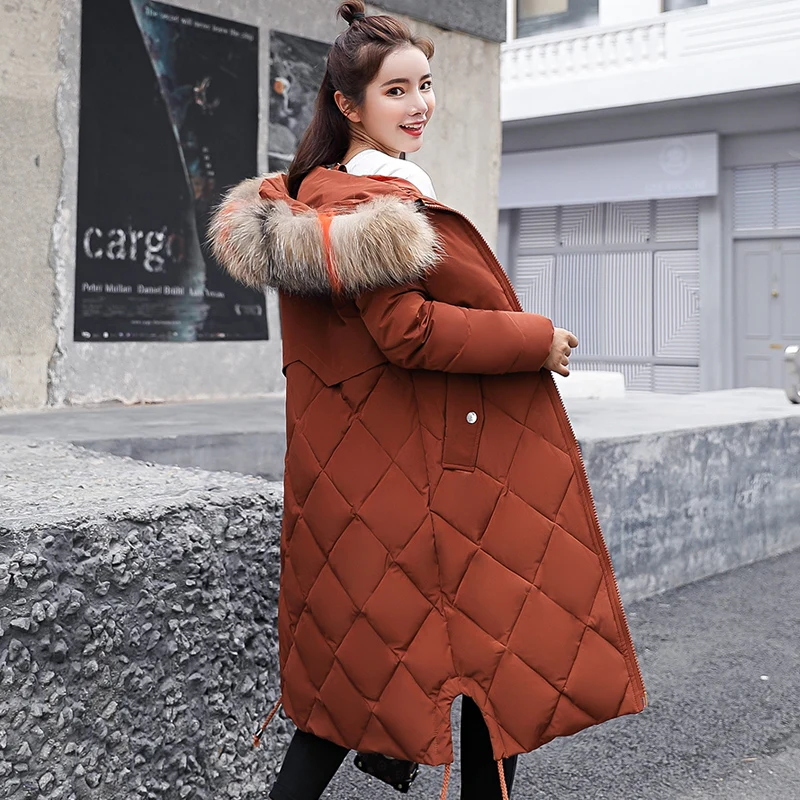 Fitaylor 2019 зимняя куртка с хлопковой подкладкой женский меховой воротник средней