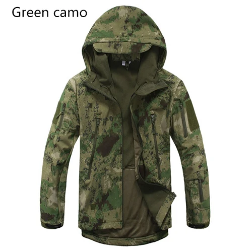 Мужские s TAD снаряжение мягкая оболочка флисовая водонепроницаемая ветрозащитная куртка мужская тактическая камуфляжная армейская военная одежда походная охотничья куртка - Цвет: green camo
